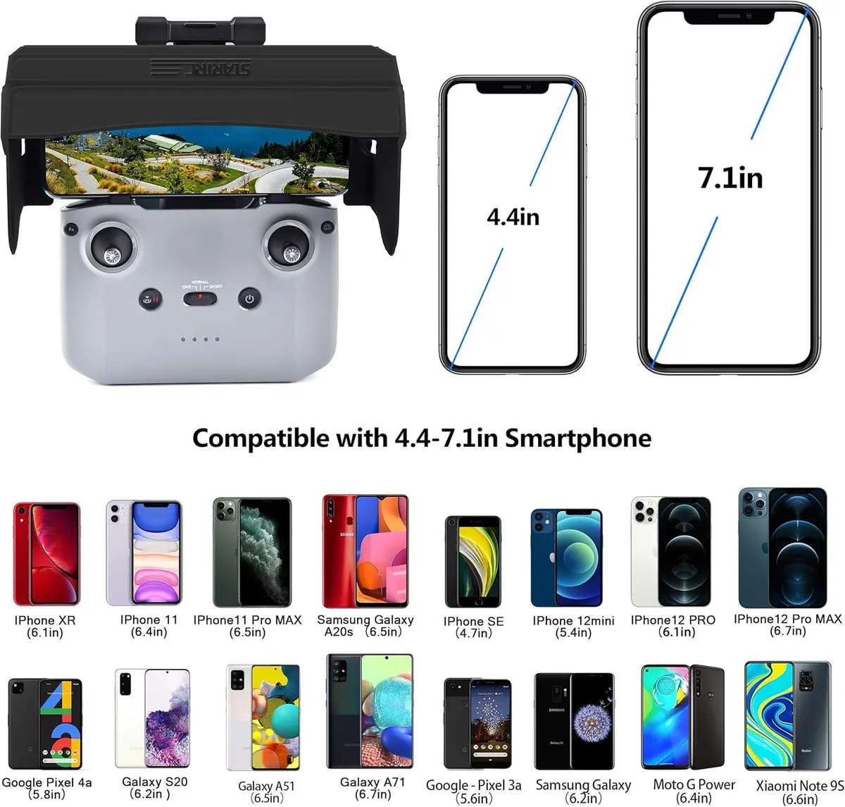 STARTRC Sun Hood for DJI RC-N3/N2, for DJI Mini 4K/NEO 2/X1 Accessories | Foldable Magnetic Sunshade for 4.4-7.1" Smartphone - view 4