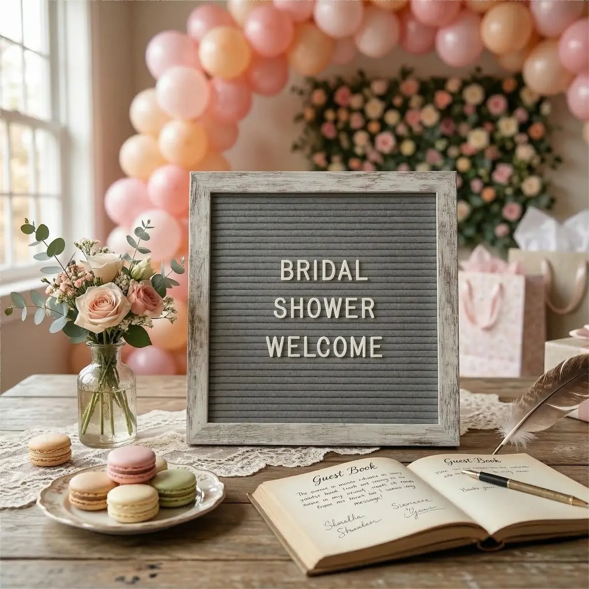 C CRYSTAL LEMON Rustic Gray Felt Letter Board 10x10 with Stand & Wall Mount, 336 White Letters - view 2