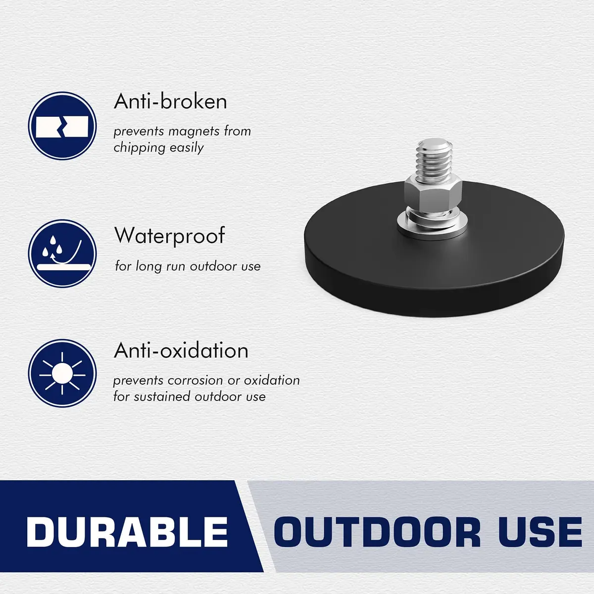 TSUYA Rubber Coated Magnets 20LBS Neodymium M6 Studs | Heavy Duty, Waterproof, Anti Slip - view 3