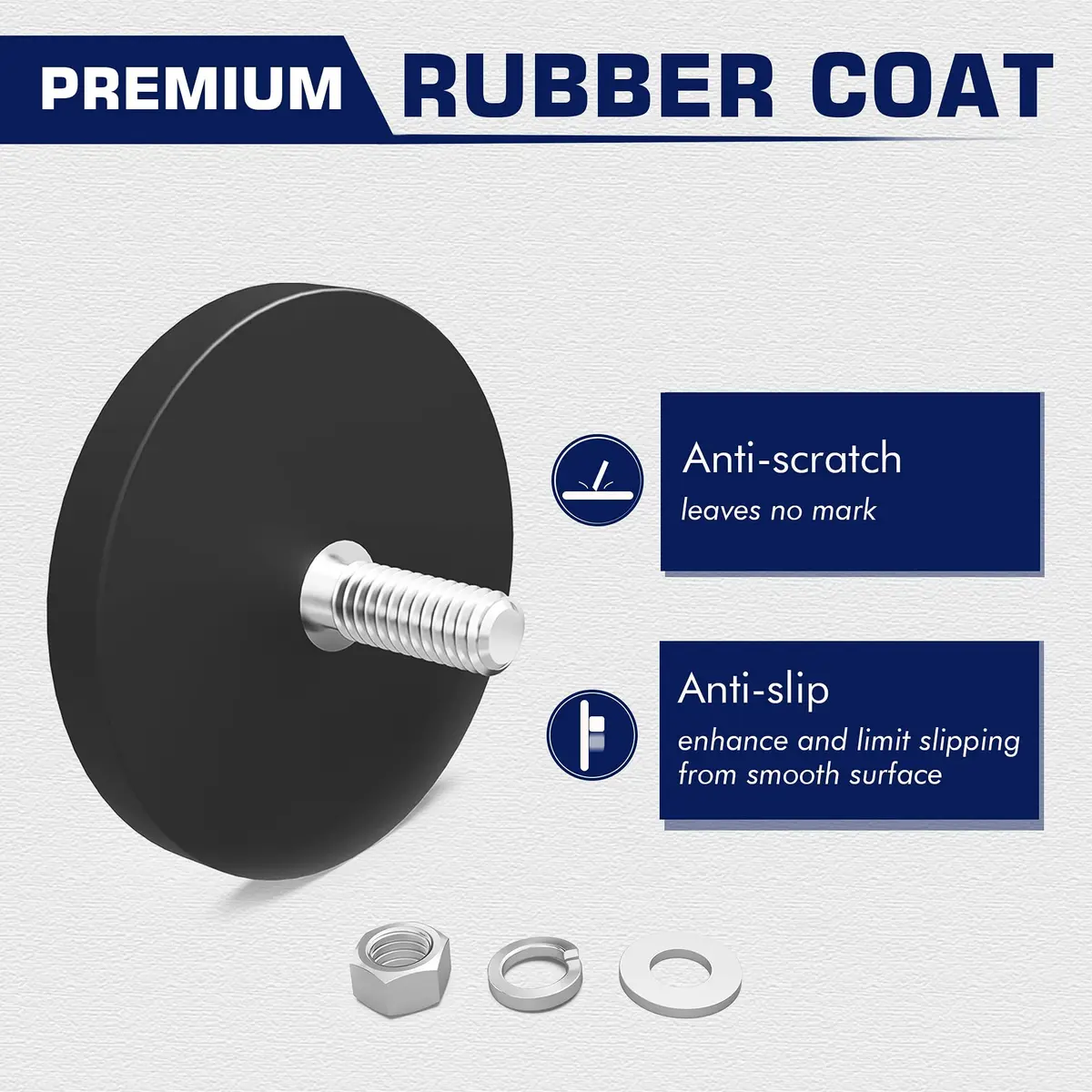 TSUYA Rubber Coated Magnets 20LBS Neodymium M6 Studs | Heavy Duty, Waterproof, Anti Slip - view 4