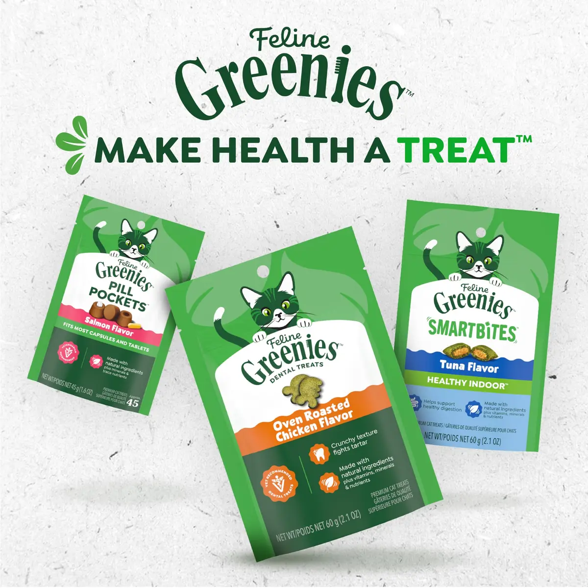 Greenies Cat Treats, Feline Smartbites, Skin & Fur Health, 16 oz. Tub | Crunchy & Soft Chicken Flavor for Healthy Skin & Fur - view 9