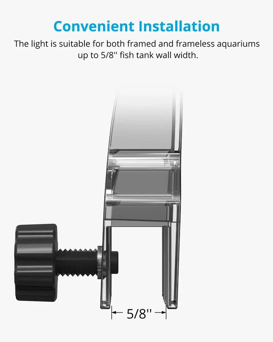 NICREW Clip-on Aquarium Light for Planted Tanks, 10W Full Spectrum LED with Timer & Remote, 21.2cm (8.3in) Black - view 5