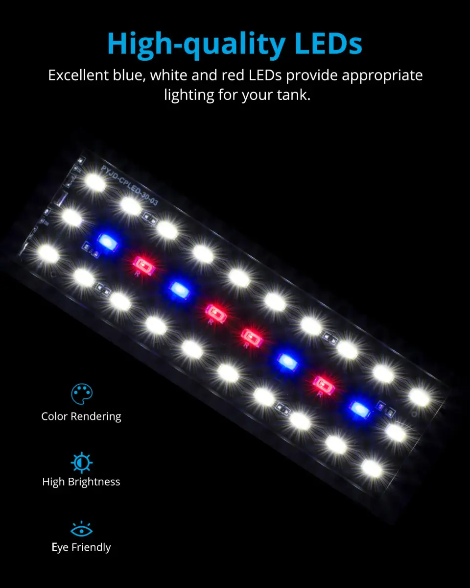 NICREW Clip-on Aquarium Light for Planted Tanks, 10W Full Spectrum LED with Timer & Remote, 21.2cm (8.3in) Black - view 3