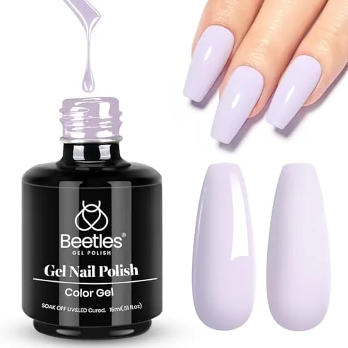 Beetles Purple Gel Polish, 15ml Lilac Light Purple Violet Mauve Color Nails | Solid Color UV LED Gel - main product image