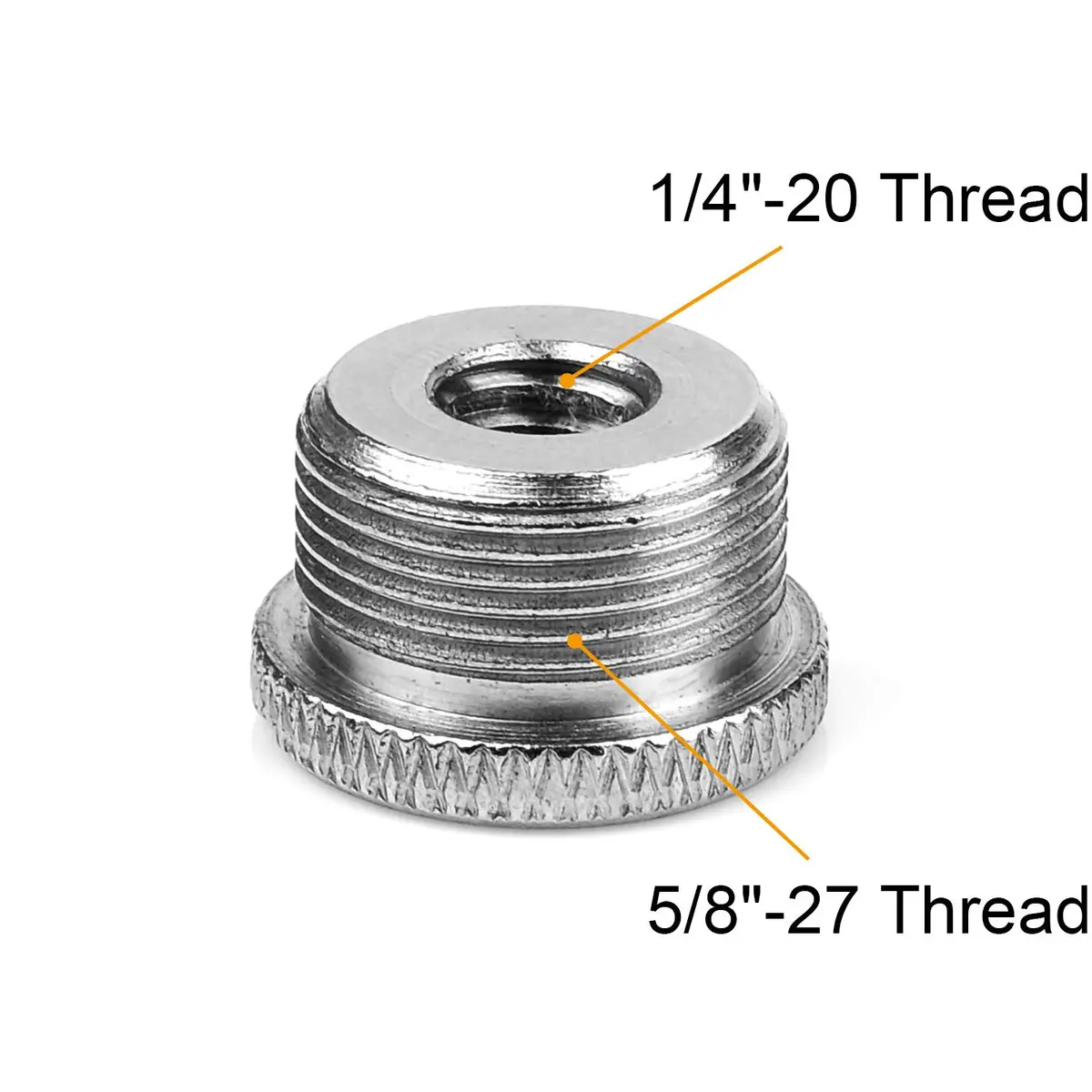 Anwenk Mic Stand Adapter 5/8 to 1/4 | Nickel Brass Male to Female Mic Screw Adapter - view 4