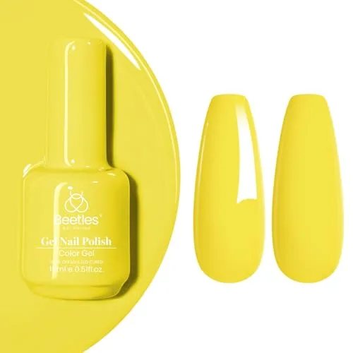 beetles Gel Polish Yellow 15ml (0.51 Fl Oz) | Trendy Canary Yellow Gel Nail Polish for DIY Manicure - main product image