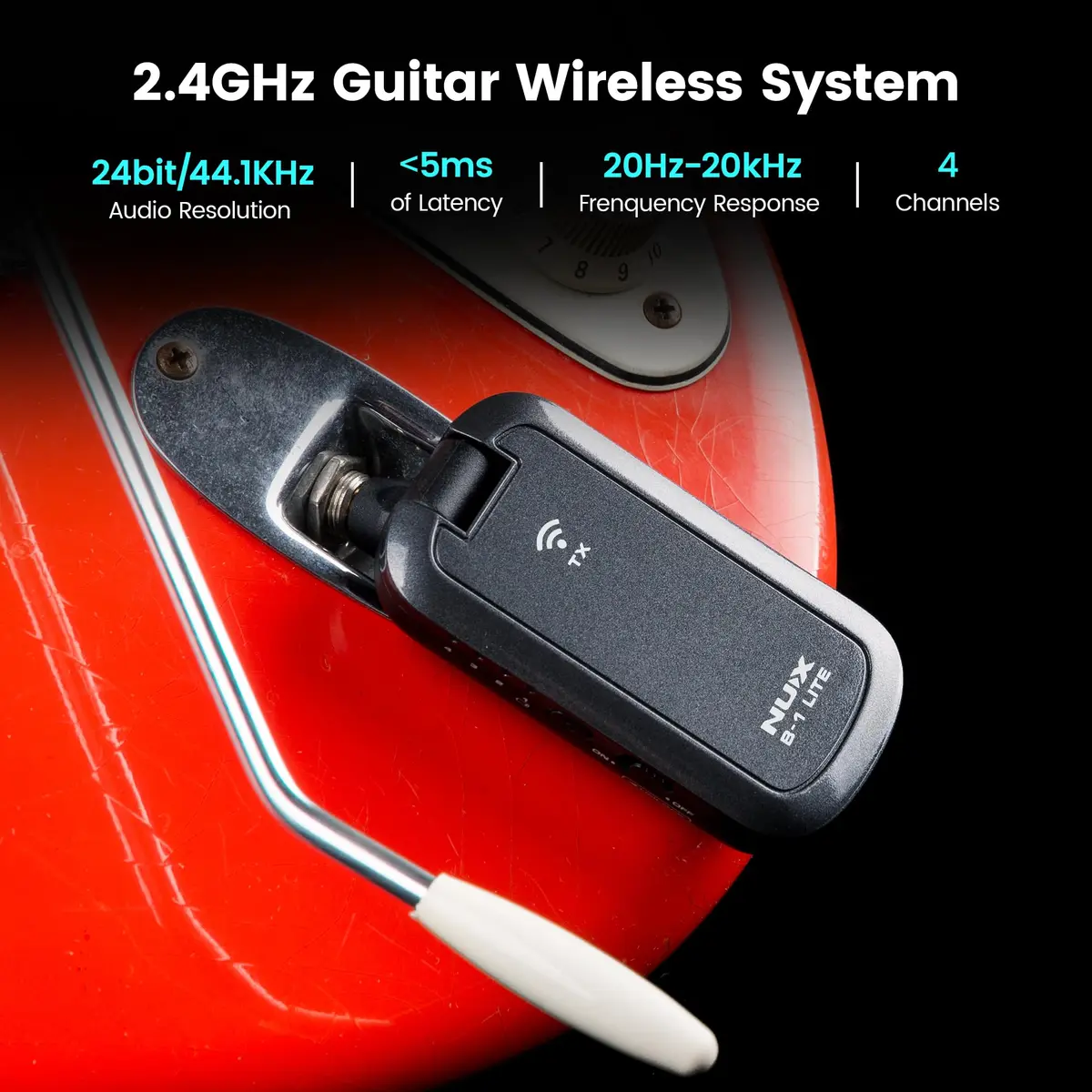 NUX B-1 Lite 2.4GHz Wireless Guitar System | Ultra-Low Latency, HD Audio, Rechargeable, Plug & Play (≤120 chars) - view 2