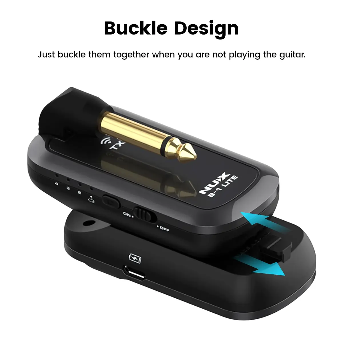 NUX B-1 Lite 2.4GHz Wireless Guitar System | Ultra-Low Latency, HD Audio, Rechargeable, Plug & Play (≤120 chars) - view 4