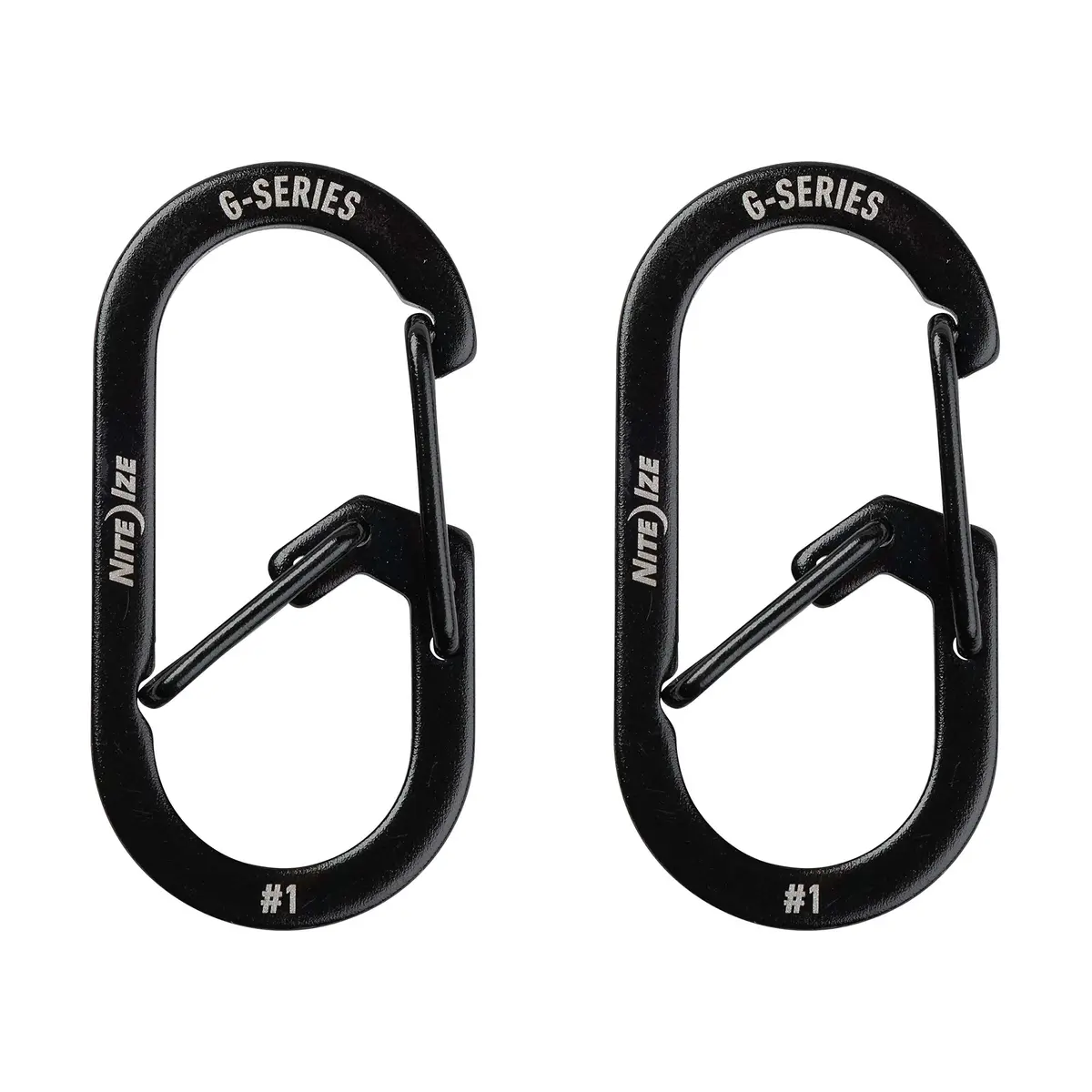 Nite IZE GS1-01-2R6 G-Series Dual Chamber Carabiner, Size #1 2-Pack, Black | Secure Stainless Steel Keychain - view 2