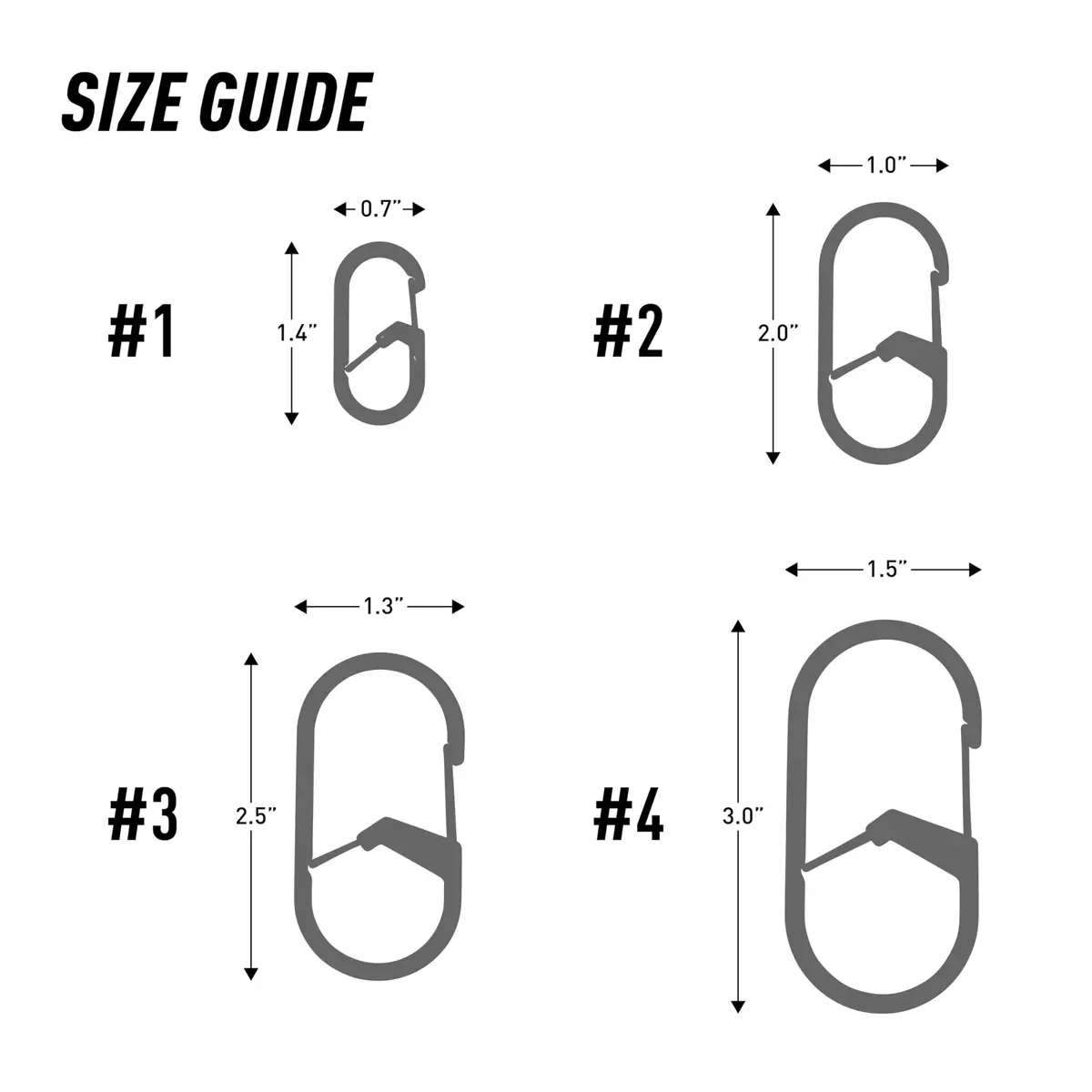 Nite IZE GS1-01-2R6 G-Series Dual Chamber Carabiner, Size #1 2-Pack, Black | Secure Stainless Steel Keychain - view 3