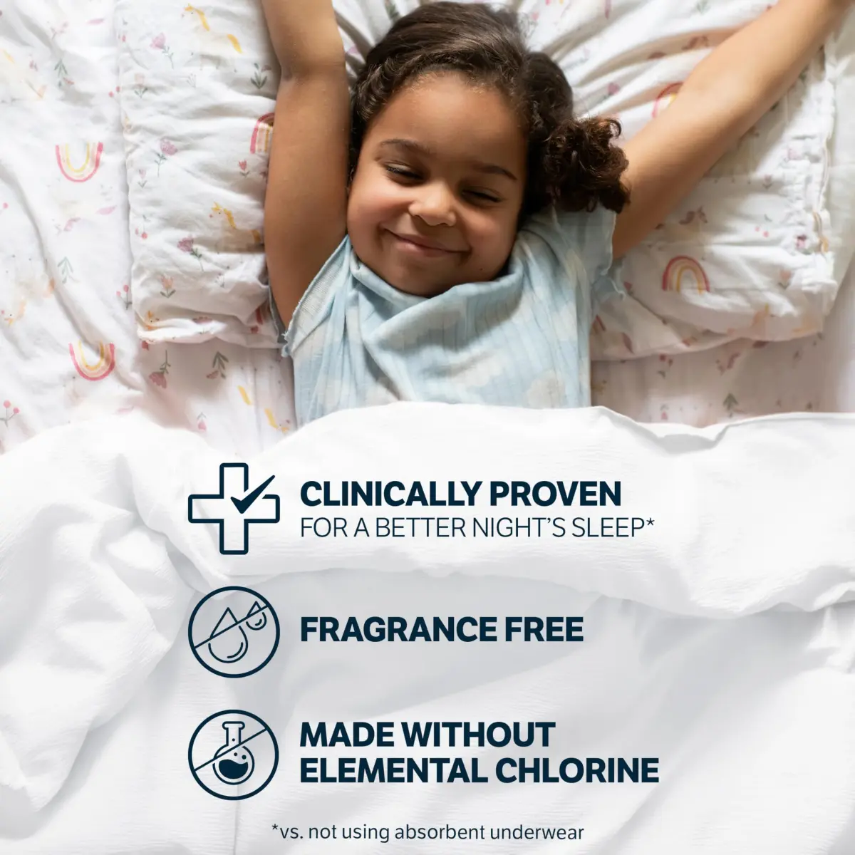 GoodNites Girls' Nighttime Bedwetting Underwear, Size Large (68-95 lbs), 75 Ct (3 Packs of 25) | Clinically Proven for Better Sleep - view 6