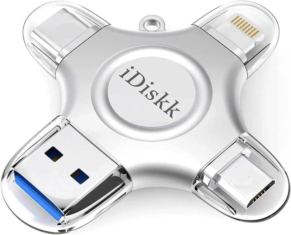 iDiskk MFi Certified 512GB Photo Stick | USB-C, Lightning, USB-A, Micro USB Flash Drive for iPhone, iPad, Android, PC - main product image