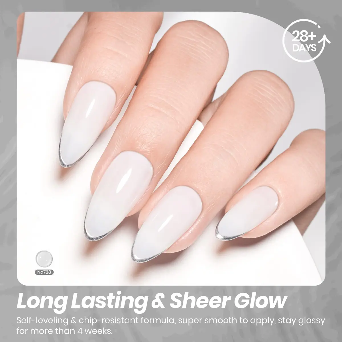 Beetles Milky White Gel Nail Polish 15ml (0.51 fl oz) | Toxin-Free Jelly Nude Color for Natural Nails - view 5