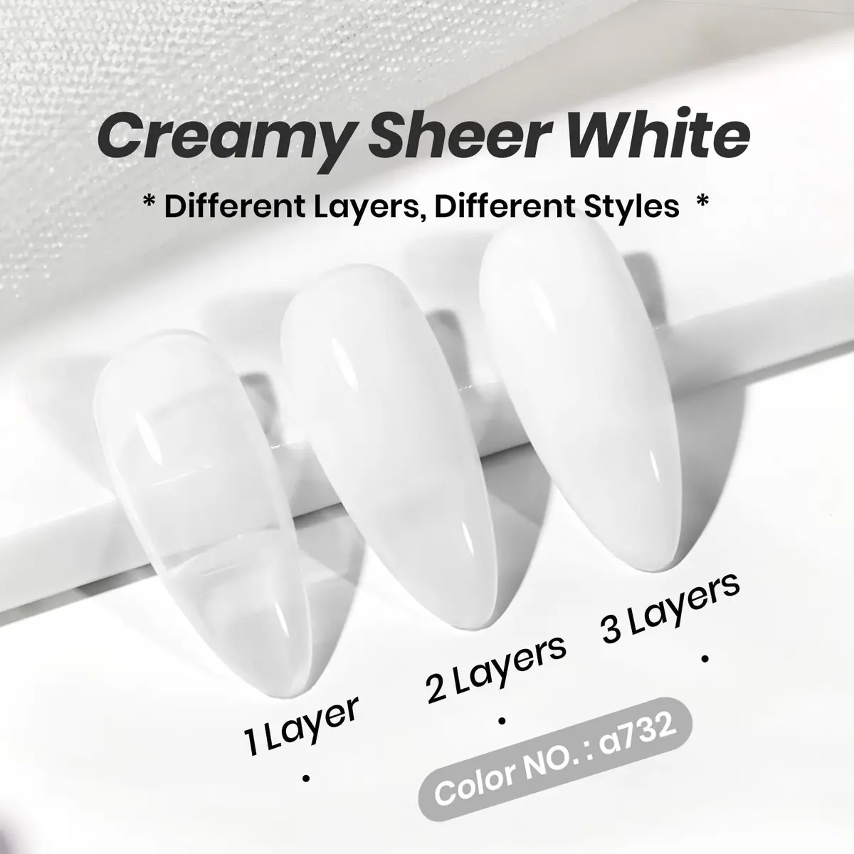 Beetles Milky White Gel Nail Polish 15ml (0.51 fl oz) | Toxin-Free Jelly Nude Color for Natural Nails - view 3