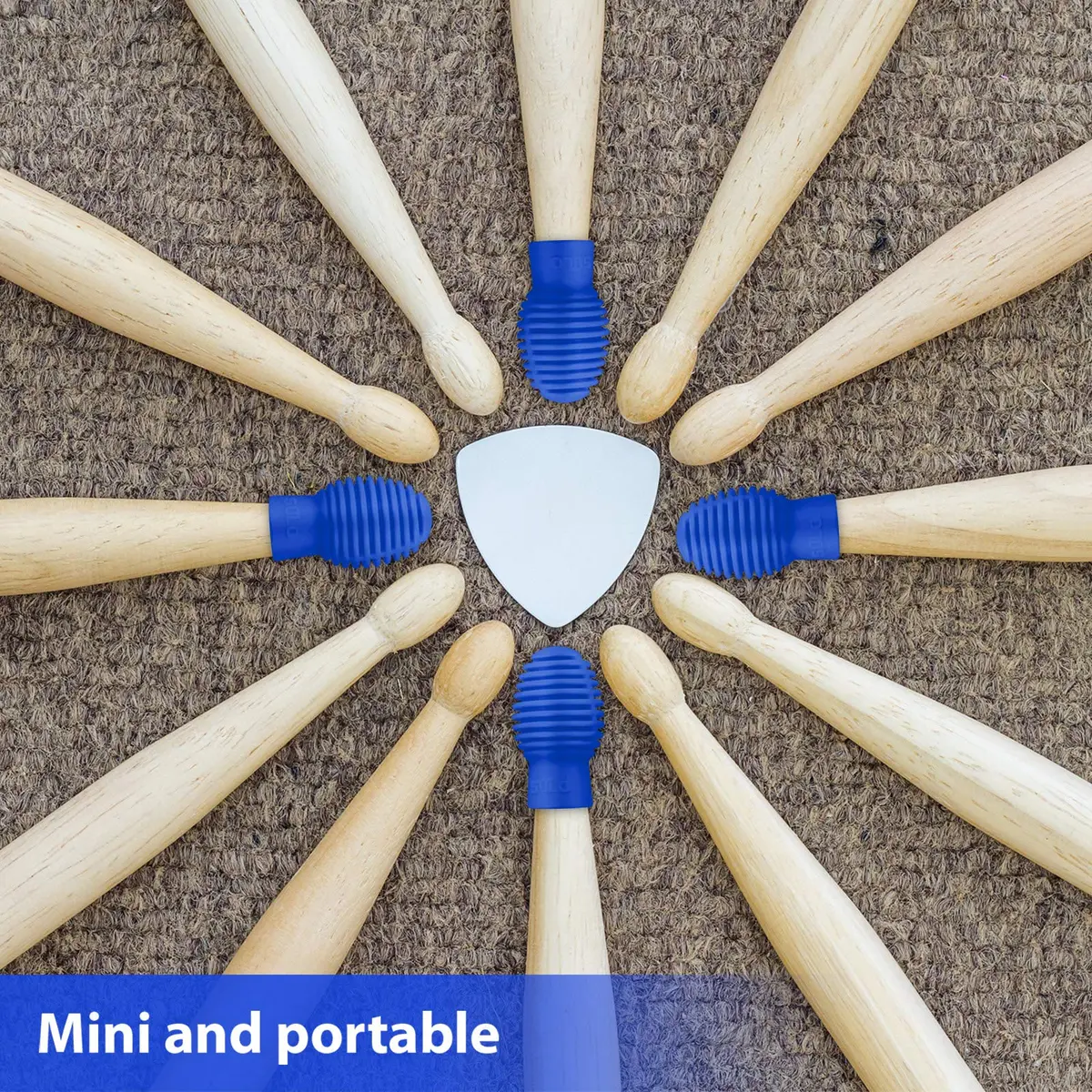 Frienda Silicone Drumstick Dampeners 4 pcs Blue | Noise-Reducing Practice Tips for Drummers - view 5