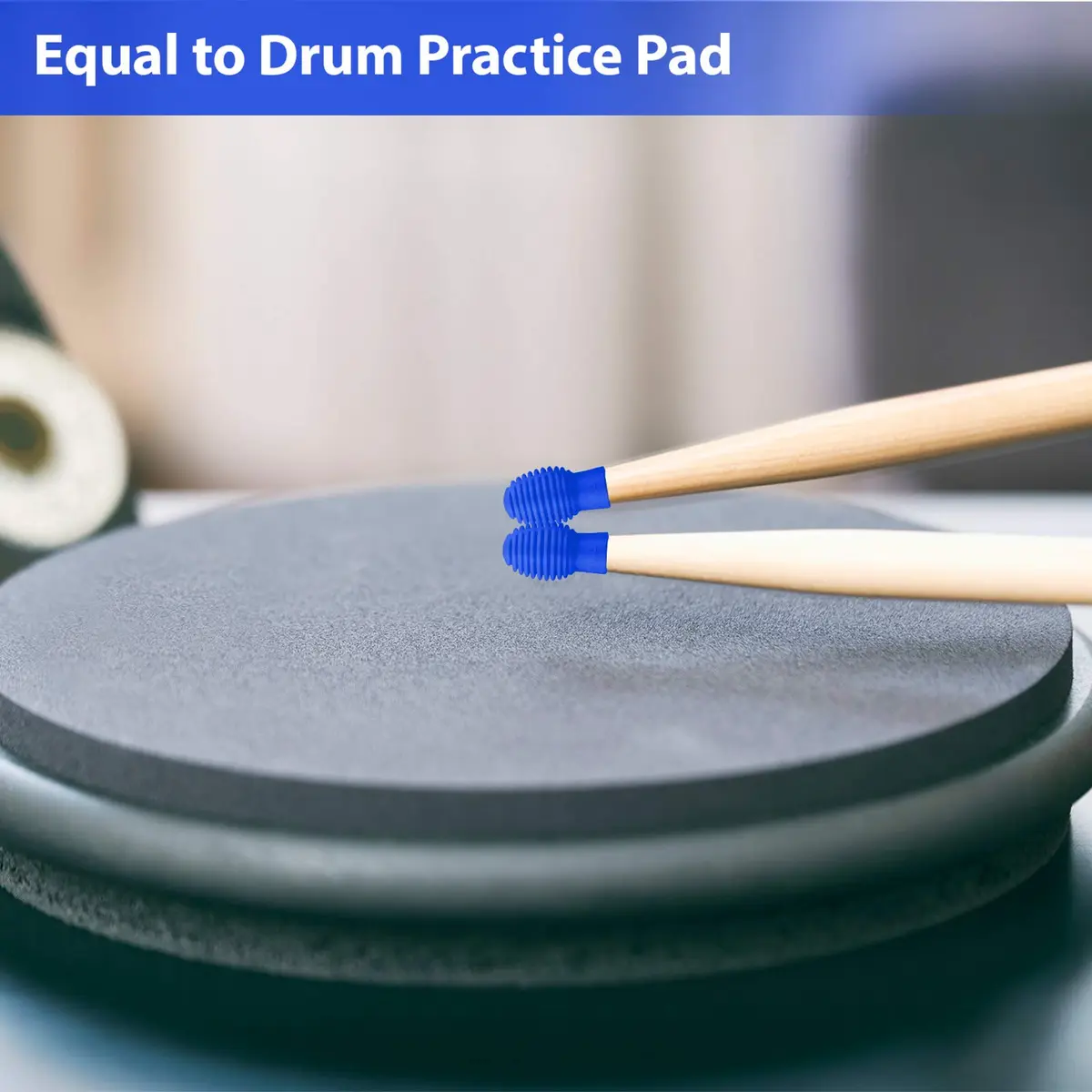 Frienda Silicone Drumstick Dampeners 4 pcs Blue | Noise-Reducing Practice Tips for Drummers - view 3