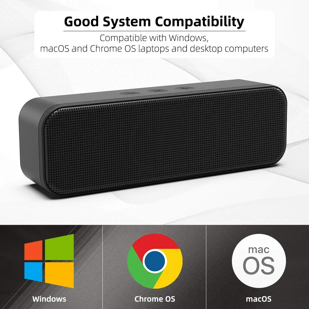 LIELONGREN USB Computer Speaker Soundbar 8W | Stereo Sound with Enhanced Bass for Desktop & Laptop - view 6