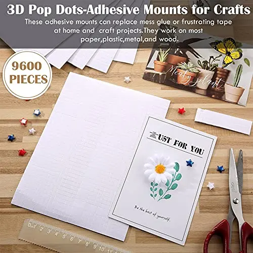 Zonon Foam Dots Adhesive Squares 9600 pcs | 3D Craft Mounts for Scrapbooking & DIY - view 8