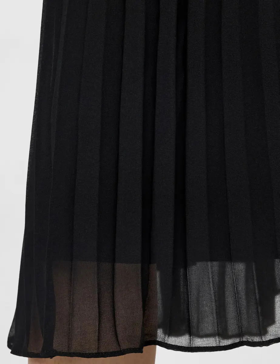 DKNY Womens Pull on Midi Pleated Skirt Black Medium | Classic & Modern Style - view 5