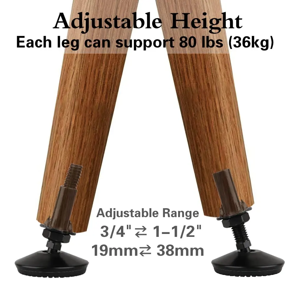 Tahikem M10 Swivel Adjustable Leveling Feet | Furniture Leveling Support, 4 pcs, Metal & Plastic, Supports 36kg - view 7