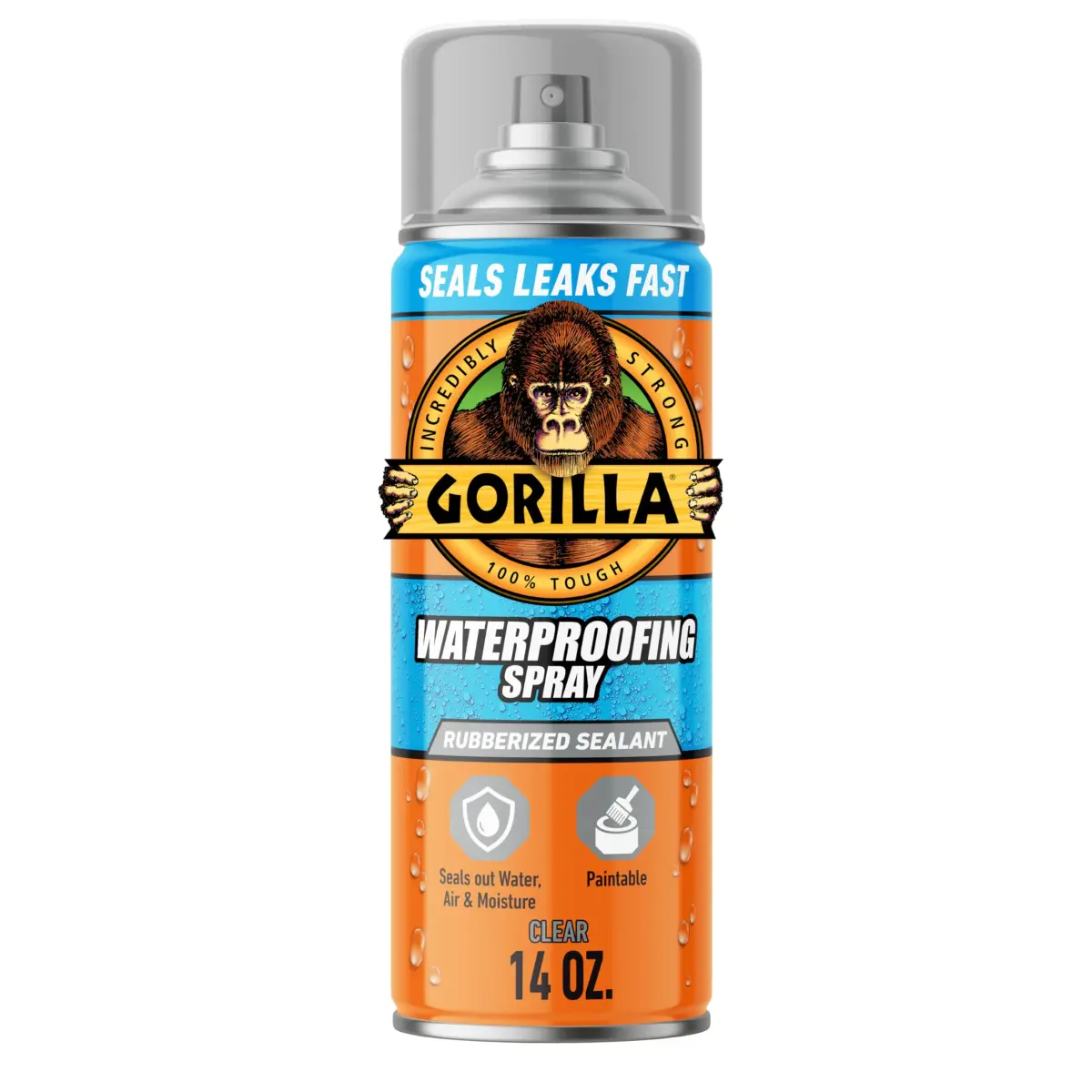 Gorilla Waterproofing Spray Clear Flexible Rubberized Sealant 400ml (14 oz) | Seals Leaks & Cracks - main product image