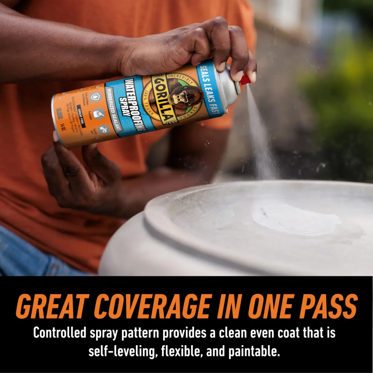 Gorilla Waterproofing Spray Clear Flexible Rubberized Sealant 400ml (14 oz) | Seals Leaks & Cracks - view 4