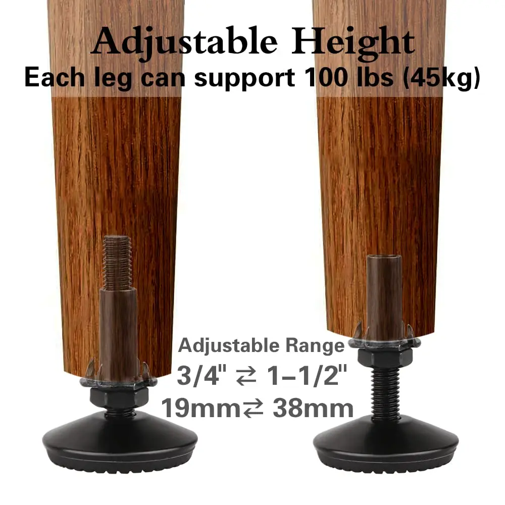 Tahikem M10 Thread Leveling Feet 4 Pack | Adjustable Furniture Feet for Home & Office - view 7