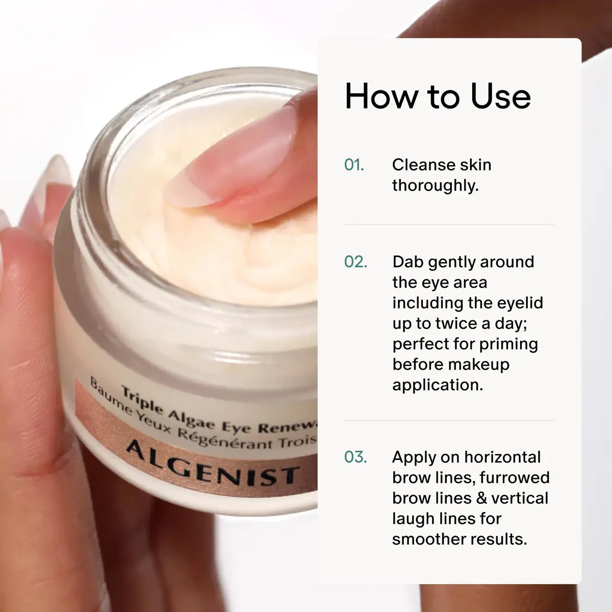 Algenist Triple Algae Eye Renewal Balm 0.5 oz | Hydrating Vegan Eye Cream with Caffeine & Peptides - view 6