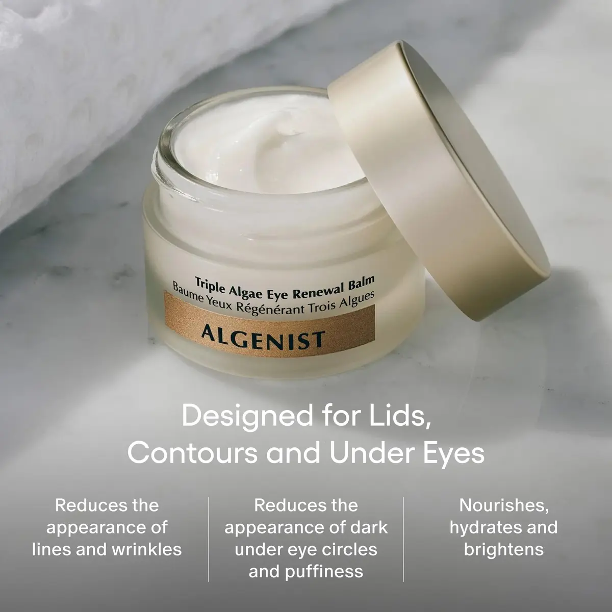 Algenist Triple Algae Eye Renewal Balm 0.5 oz | Hydrating Vegan Eye Cream with Caffeine & Peptides - view 2