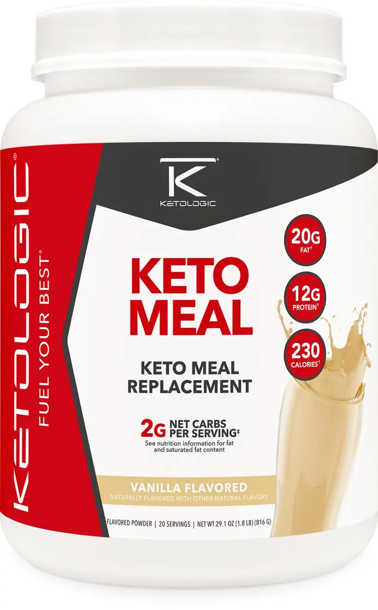 Ketologic Keto Meal Replacement Shake Powder Vanilla 29.1oz | Supports Keto & Low-Carb Diets - main product image