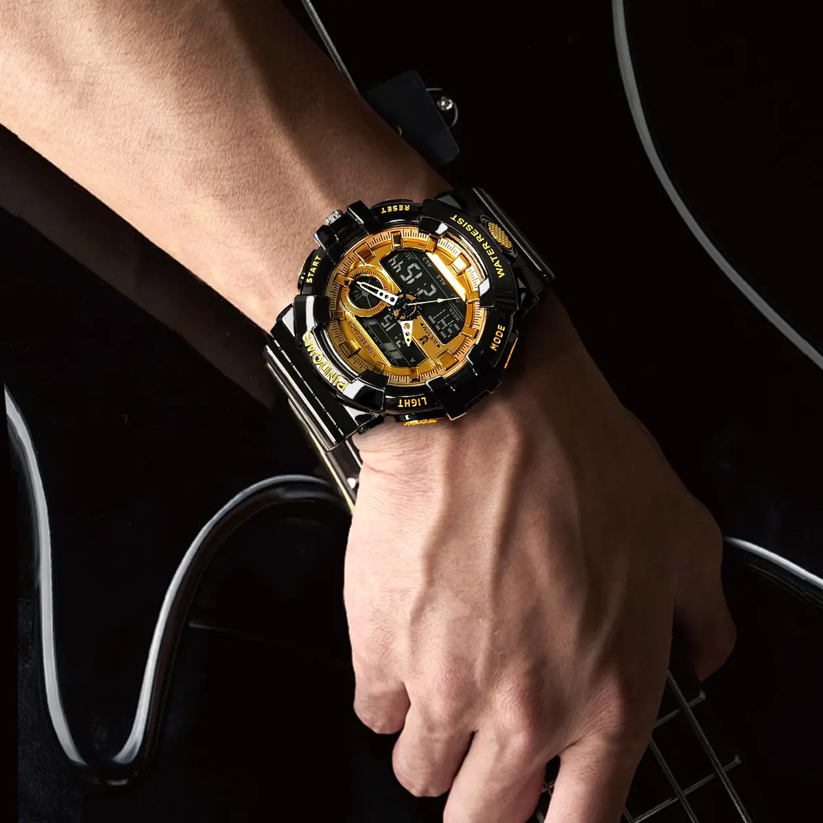 PINDOWS PDS-603 Transparent LED Backlight Men's Watch 53mm (1.89in) | Analog Digital Waterproof Tactical Sports Watch - view 2