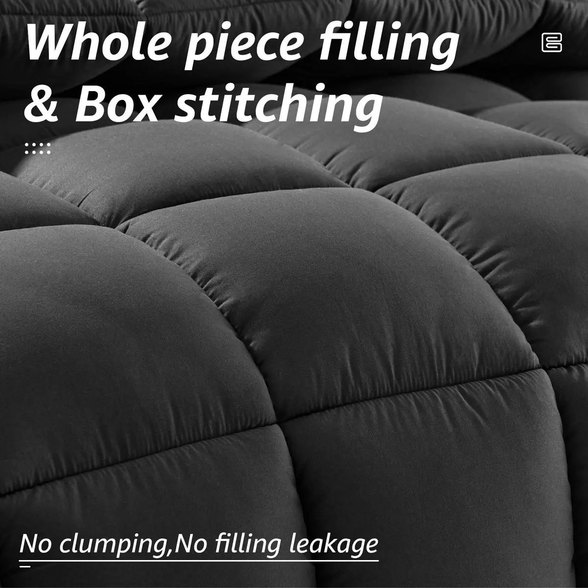 HYLEORY All Season California King Size Bed Comforter - Cooling Down Alternative Quilted Duvet Insert with Corner Tabs - Winter Warm - Machine Washable - Grey, 96 x 104 Inch - view 2