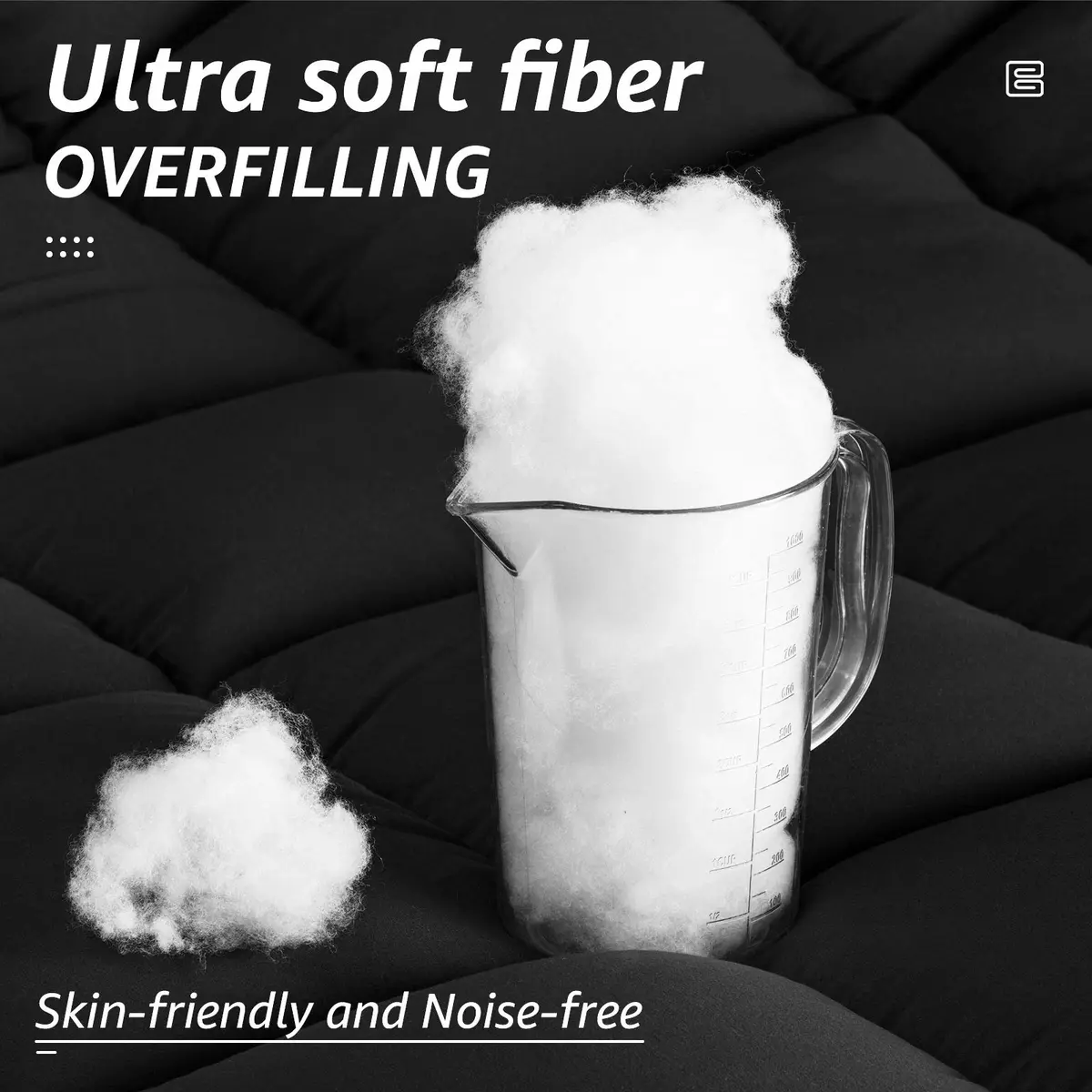 HYLEORY All Season California King Size Bed Comforter - Cooling Down Alternative Quilted Duvet Insert with Corner Tabs - Winter Warm - Machine Washable - Grey, 96 x 104 Inch - view 3