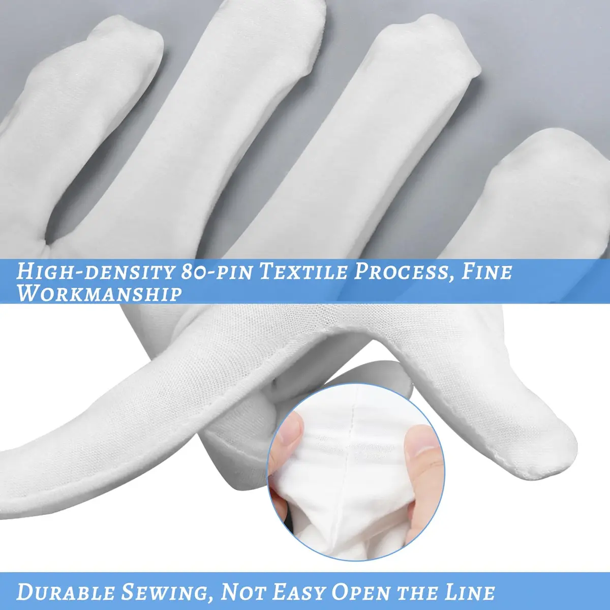HMNYSOL Moisturizing Gloves 10 Pairs | Overnight Cotton Hand Care for Dry Skin - view 2