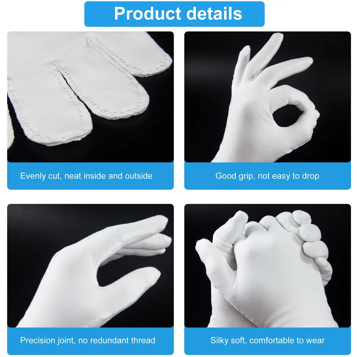 HMNYSOL Moisturizing Gloves 10 Pairs | Overnight Cotton Hand Care for Dry Skin - view 4
