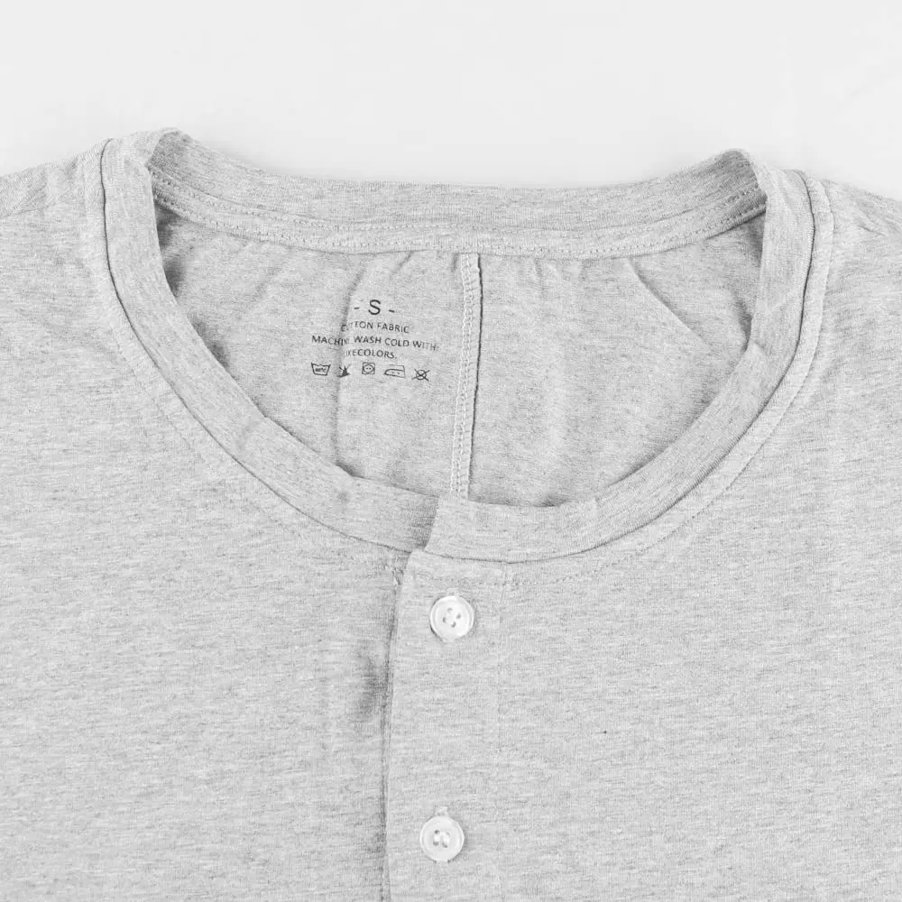 GYMAPE Mens Short Sleeve Onesie Henley Jumpsuit Pajamas 95% Cotton, Gray | Stretchy, Comfortable Sleepwear for Men - view 6