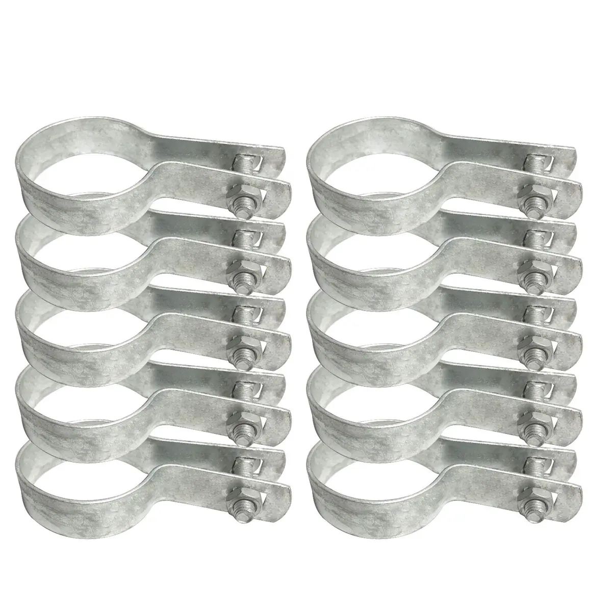 Aiwaiufu 10 Pcs 2-3/8" Galvanized Steel Fence Tension Bands | Rust-Resistant Chain Link Fixings for Gates & Posts - main product image