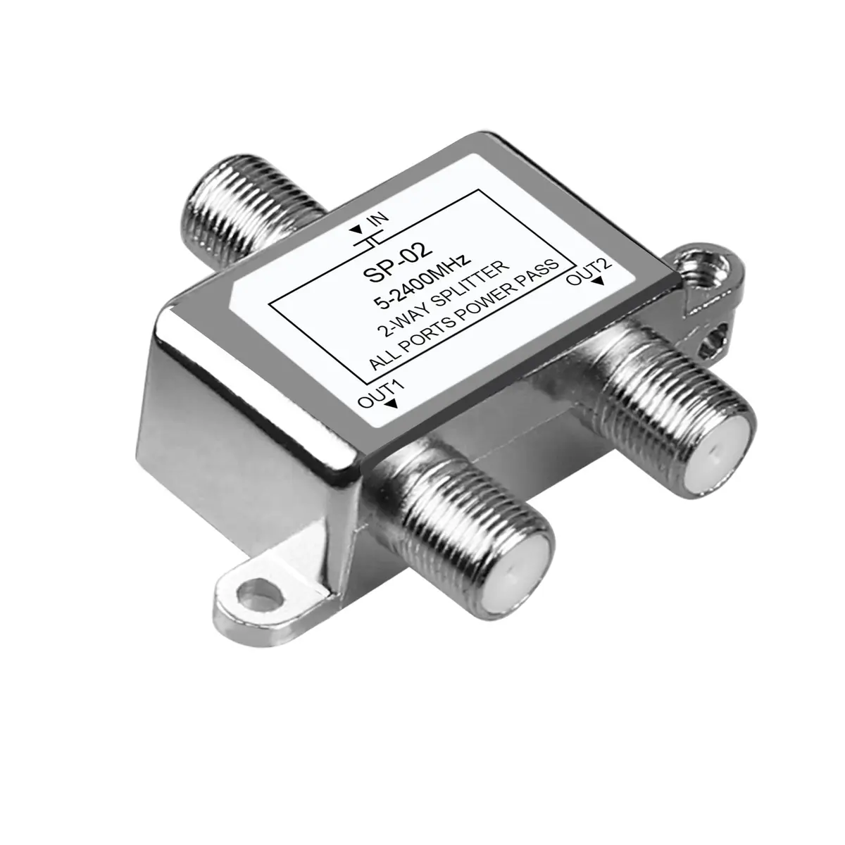 NEWCARE 2-Way Coaxial Cable Splitter for MoCA 5-2400MHz RG6 Compatible | Distributes digital signals efficiently - main product image