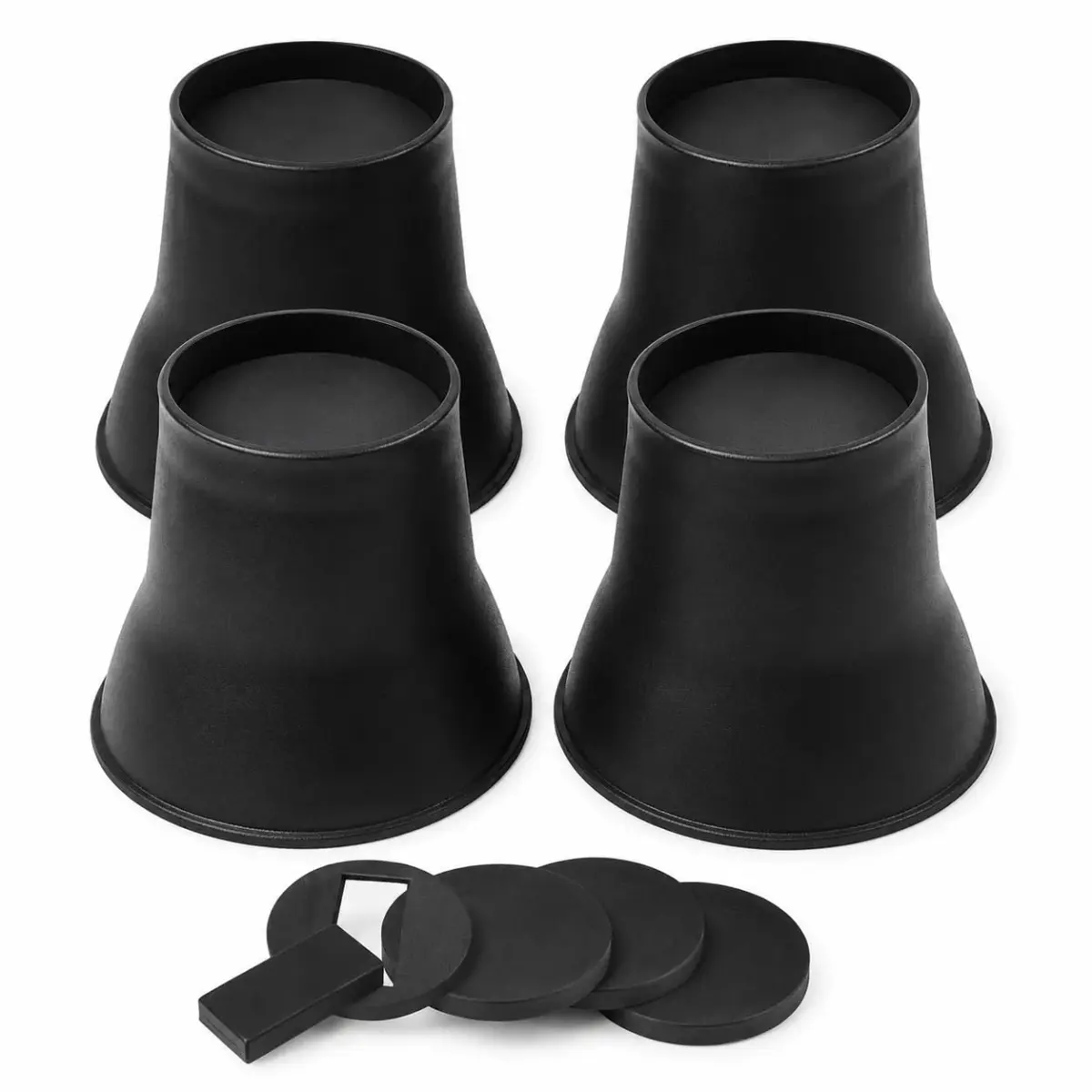 BTSD-home 6 Inch Round Bed Risers (4 Pack) | Heavy Duty Furniture Lifts for Underbed Storage - main product image