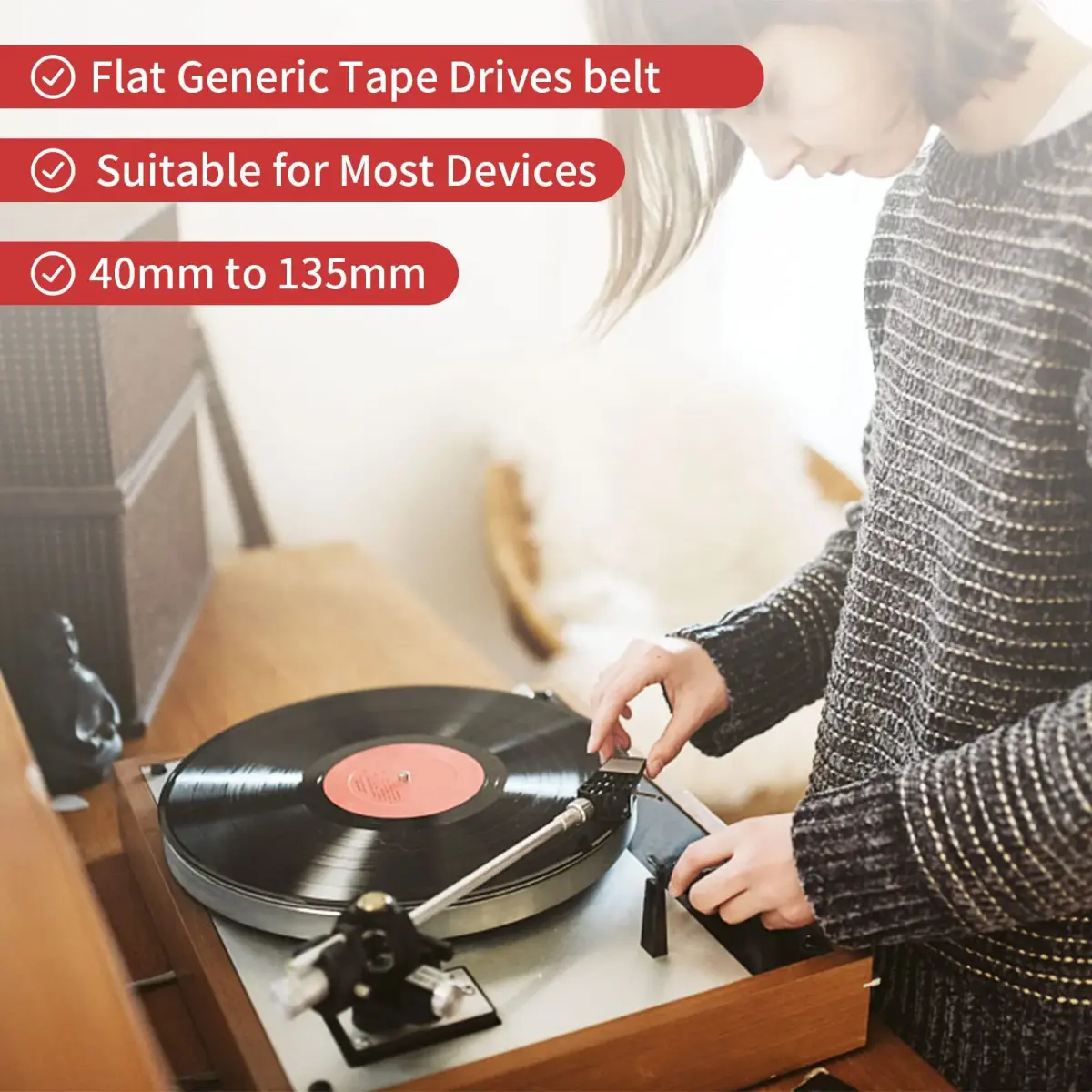 TEANTECH Cassette Recorder Rubber Belts 2mm Width, 40-135mm Mix (50PCS) | Drive Belts for Cassette Player Repair - view 5