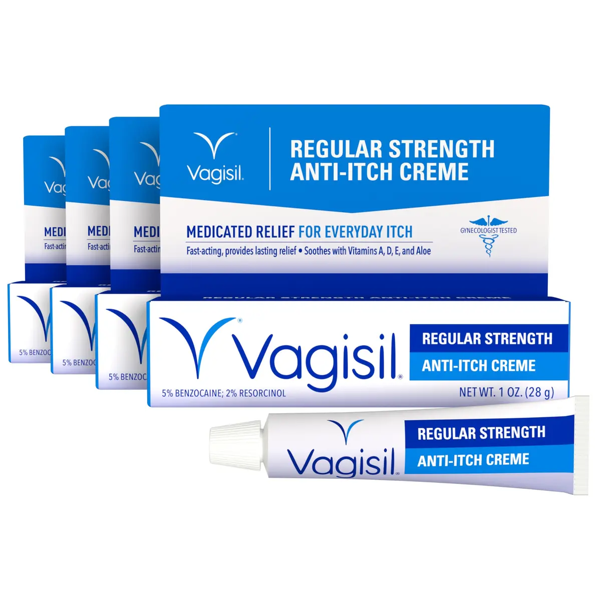 Vagisil Regular Strength Feminine Anti-Itch Creme 1 Oz Pack of 4 | Fast-Relief for Vaginal Itch - main product image