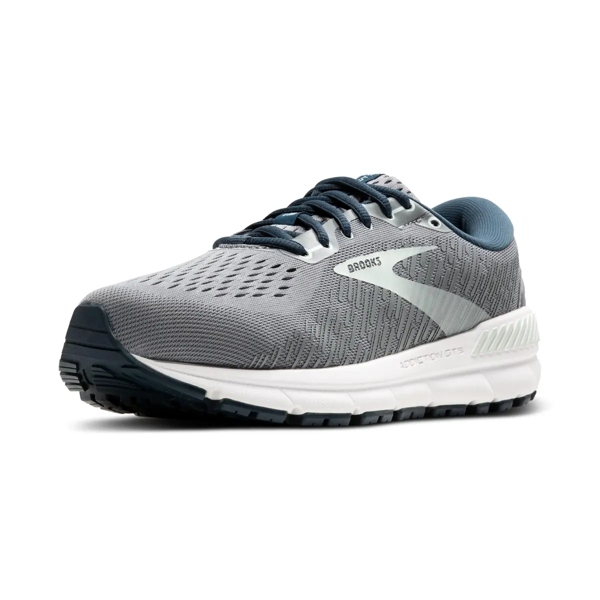Brooks Addiction GTS 15 Supportive Running Shoe - Grey/Navy/Aqua - 7.5 X-Wide | Breathable, Roomy Fit for Support & Comfort - main product image