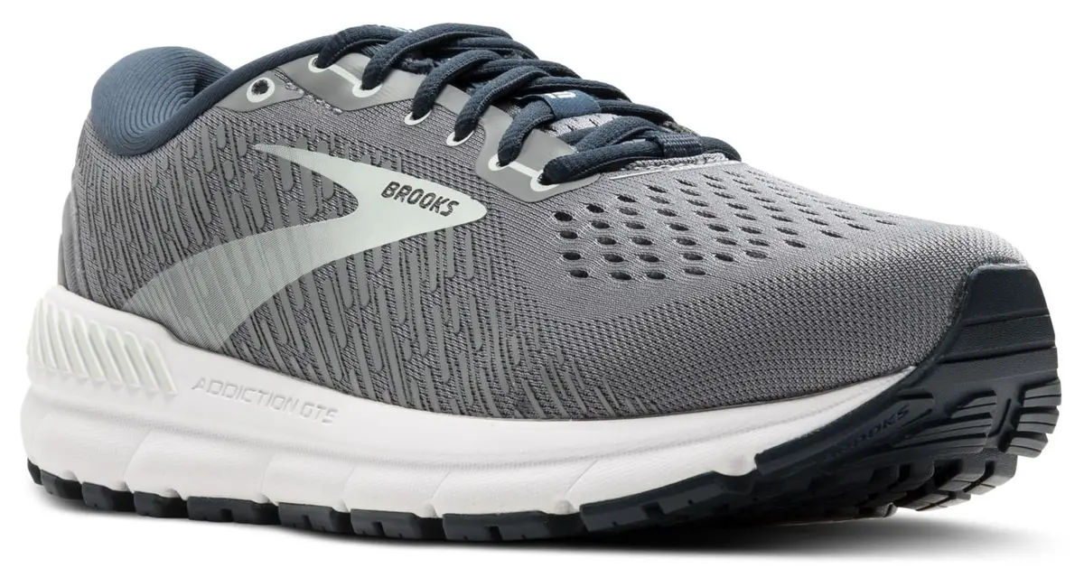 Brooks Addiction GTS 15 Supportive Running Shoe - Grey/Navy/Aqua - 7.5 X-Wide | Breathable, Roomy Fit for Support & Comfort - view 2