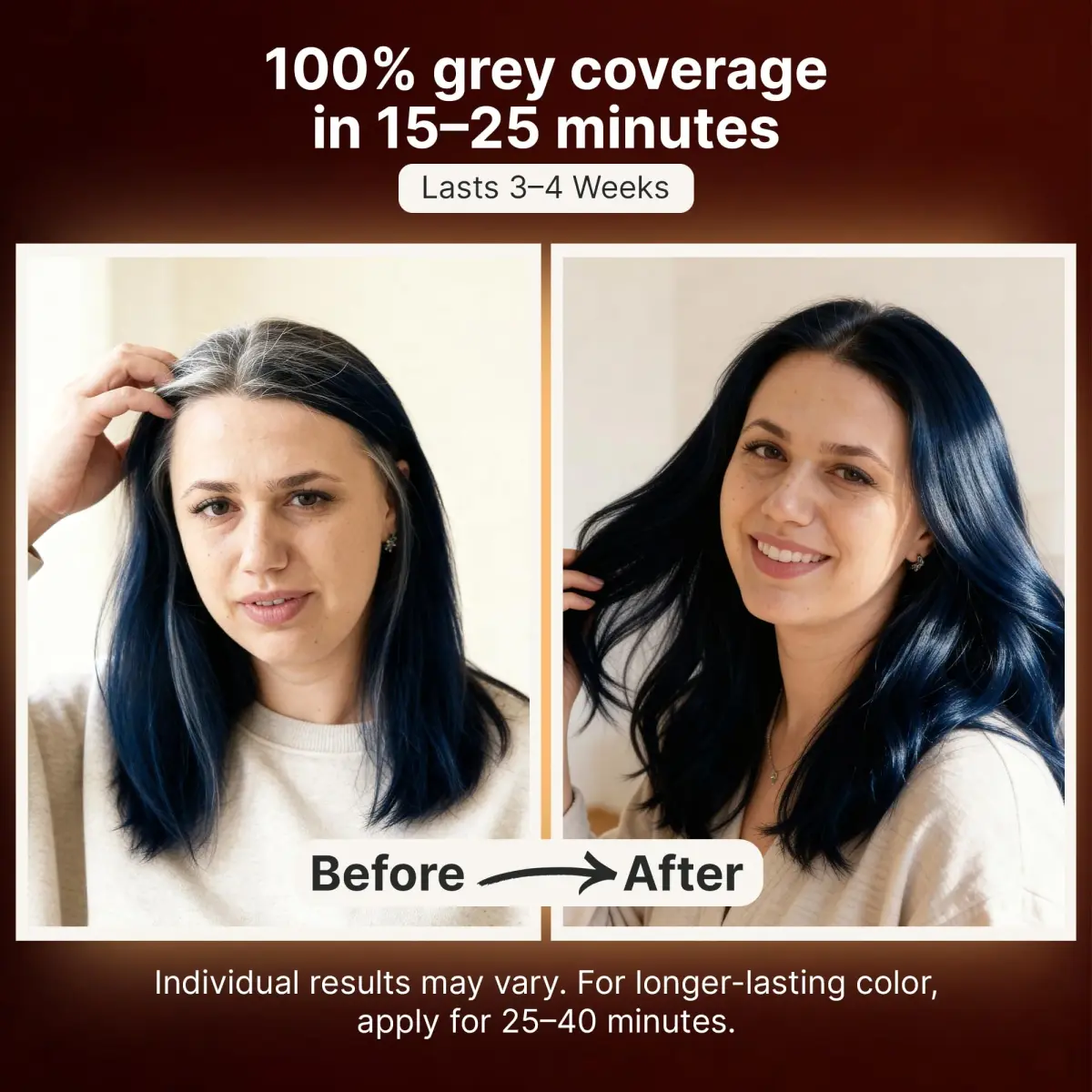 Herbishh Blue Black Hair Dye Shampoo 500ml (16.9 Fl Oz) | Ammonia-Free Gray Coverage - view 3