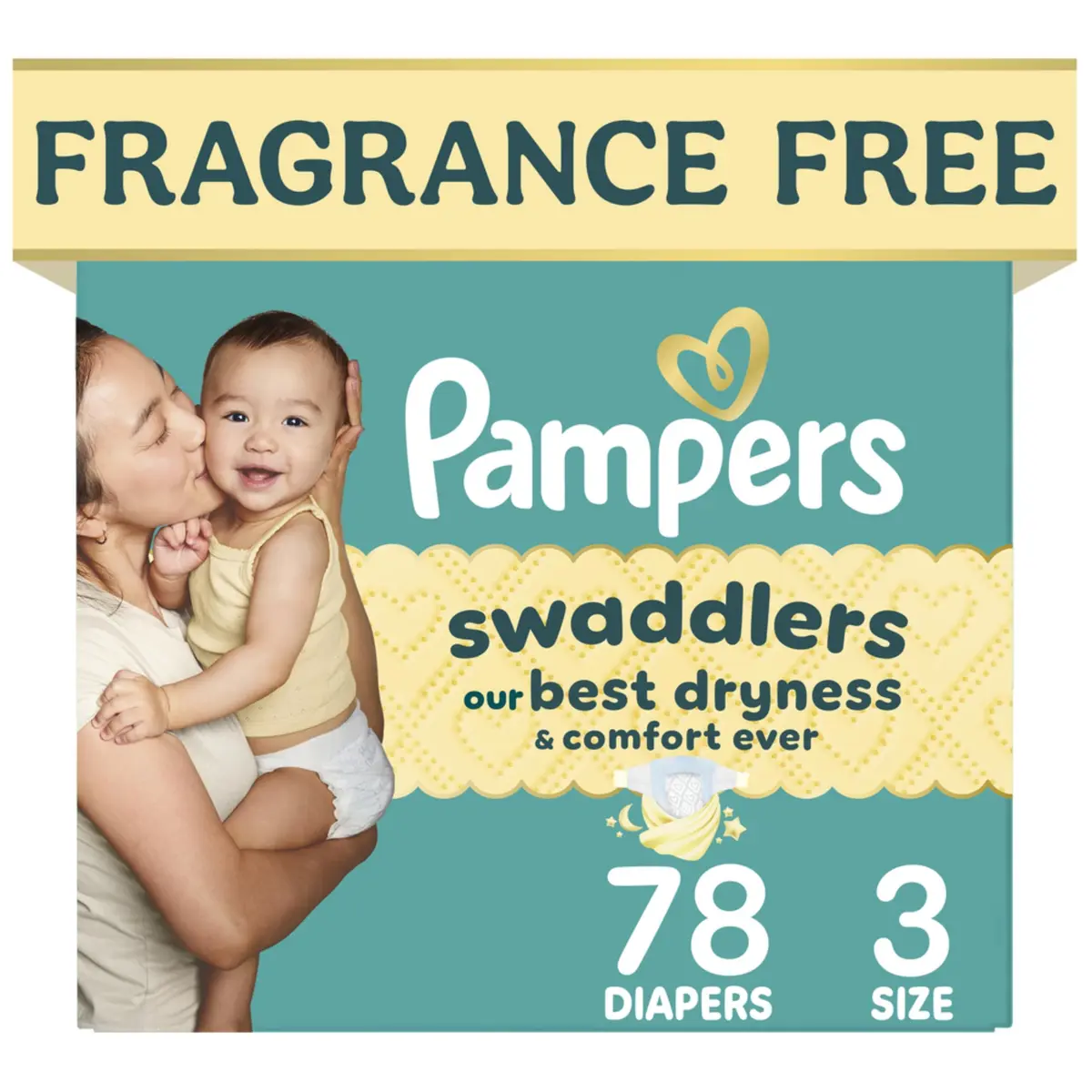 Pampers Swaddlers Diapers Size 3 (7-13 kg / 16-28 lbs) | Hypoallergenic & Fragrance-Free for Sensitive Skin - main product image