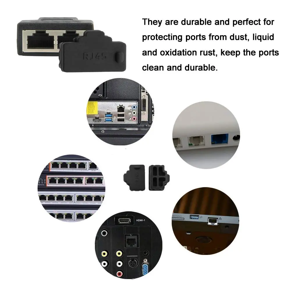 LampVPath Silicone RJ45 Anti-Dust Covers 110Pcs | Protects Female Ports from Dust, Liquid, and Oxidation - view 4