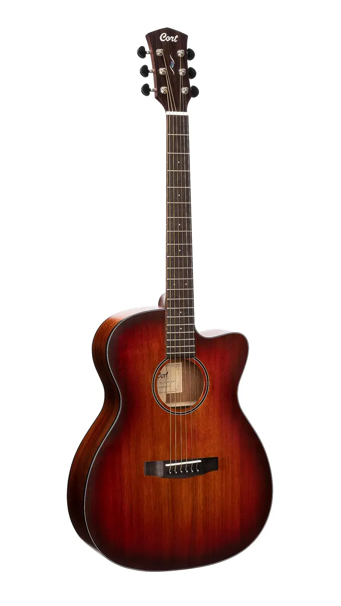Cort G110 Double Cut HSS Full Size Acoustic Guitar | Black Open Pore Finish with Fishman EQ - main product image