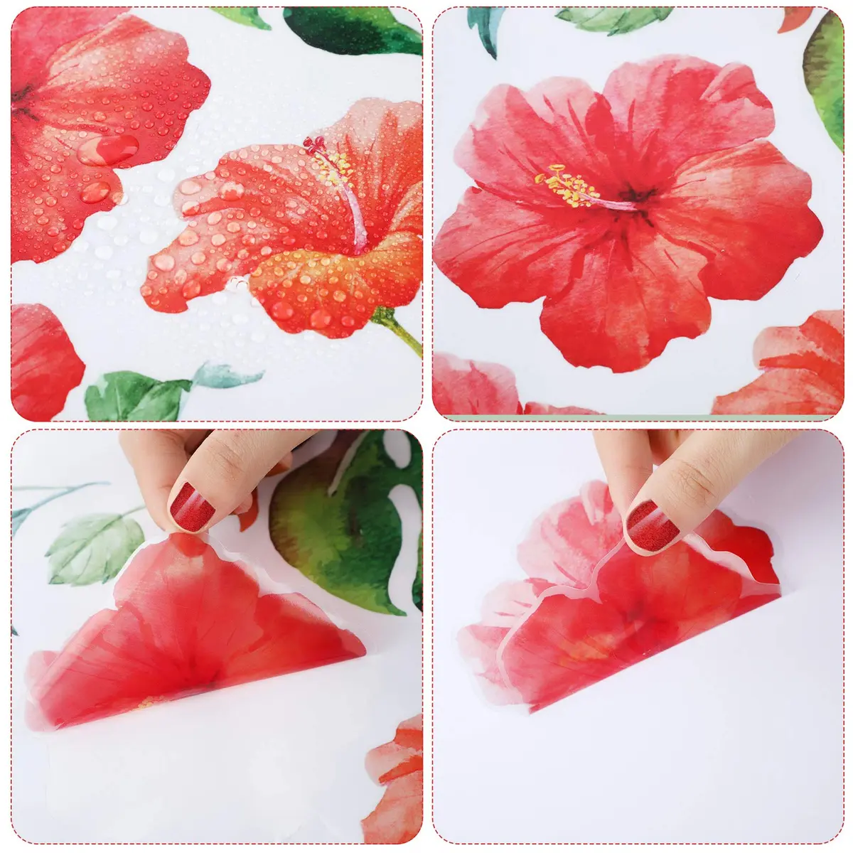 Zonon Tropical Palm Leaves Wall Decals | 66pcs Removable Stickers for Kids & Home - view 4