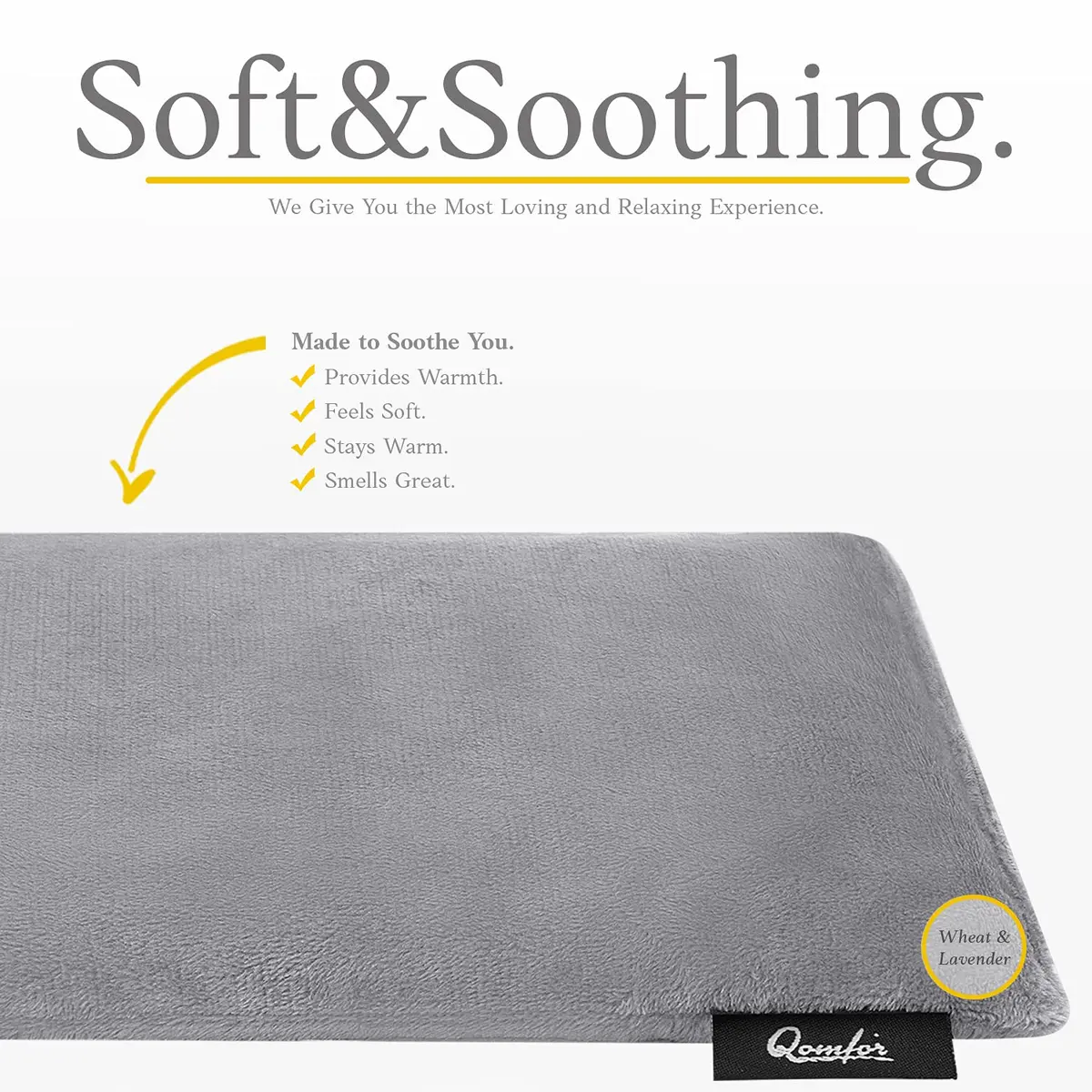 Qomfor Microwavable Heating Pad Gray | Lavender Scented Therapeutic Wrap for Neck & Shoulders - view 2