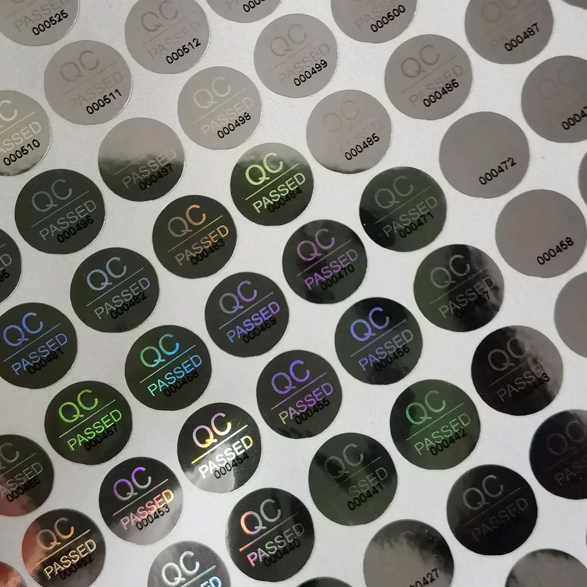 TLK&FBB Tamper Proof Labels 1100pcs | High Security Silver Hologram Stickers 1cm - main product image